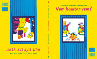 Siri Ahmed Backström & Karin Cyrén – Vem hämtar vem? (inbunden 2014, hela uppslaget)